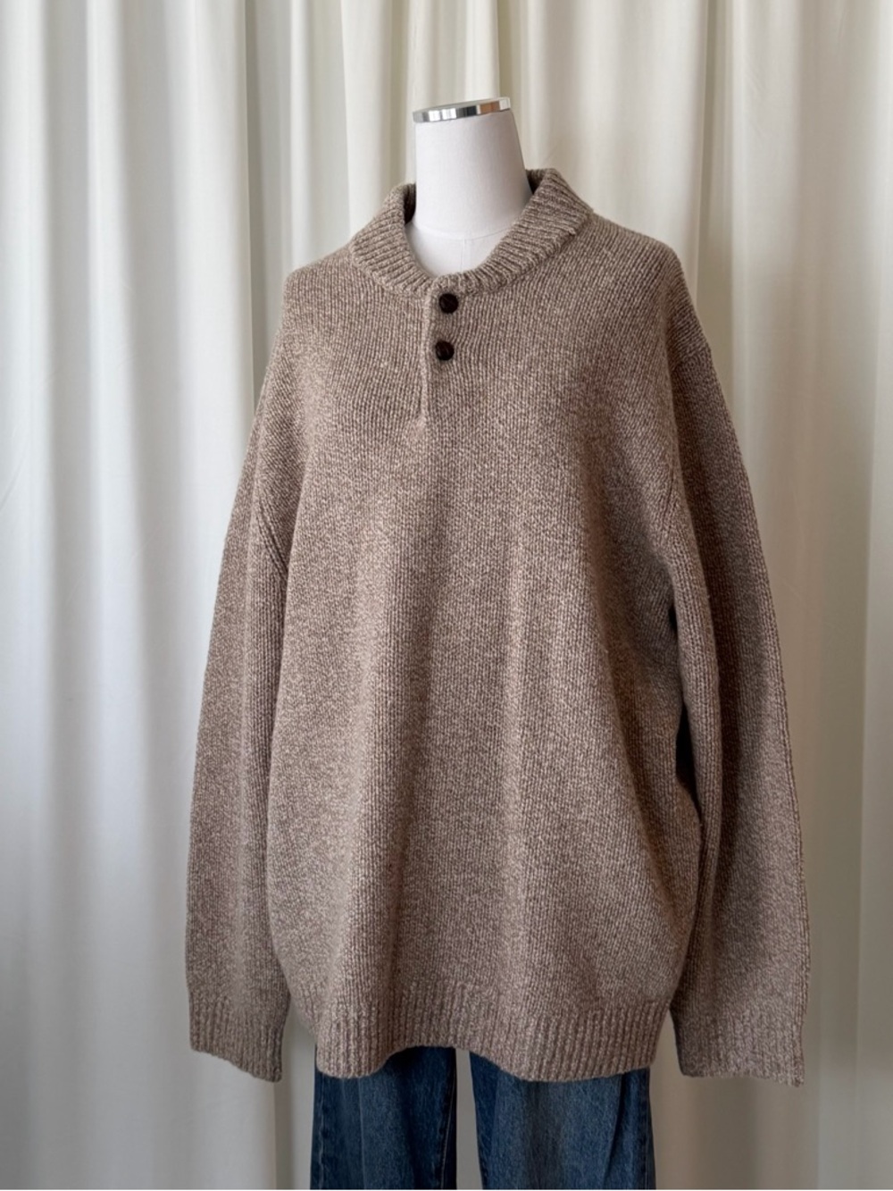 L.L.Bean Men’s Classic Ragg 100% Wool Sweater Henley XXL - Picture 2 of 11